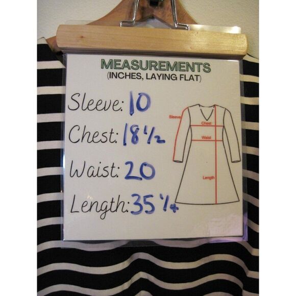 J.Crew‎ Black & White Striped Bell-Sleeve Dress Size S - Picture 7 of 7